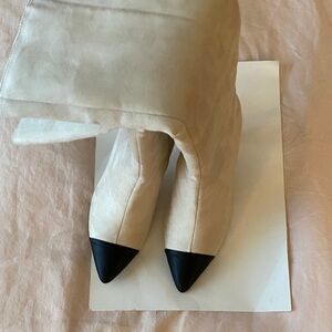 Express Cream and Black Heeled Boots